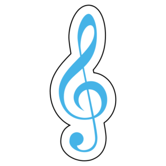 Treble Clef Sticker (Baby Blue)